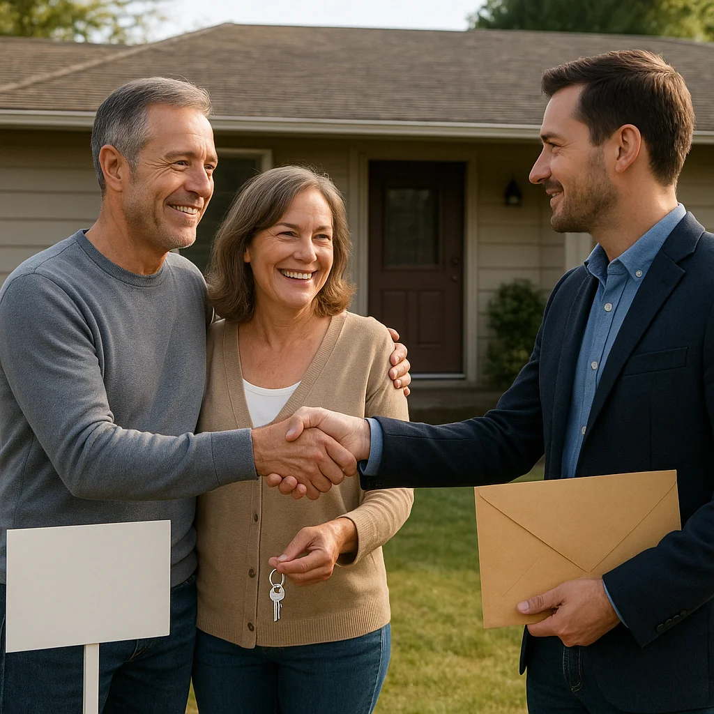 Cash home buyer meeting homeowner in Auburn WA