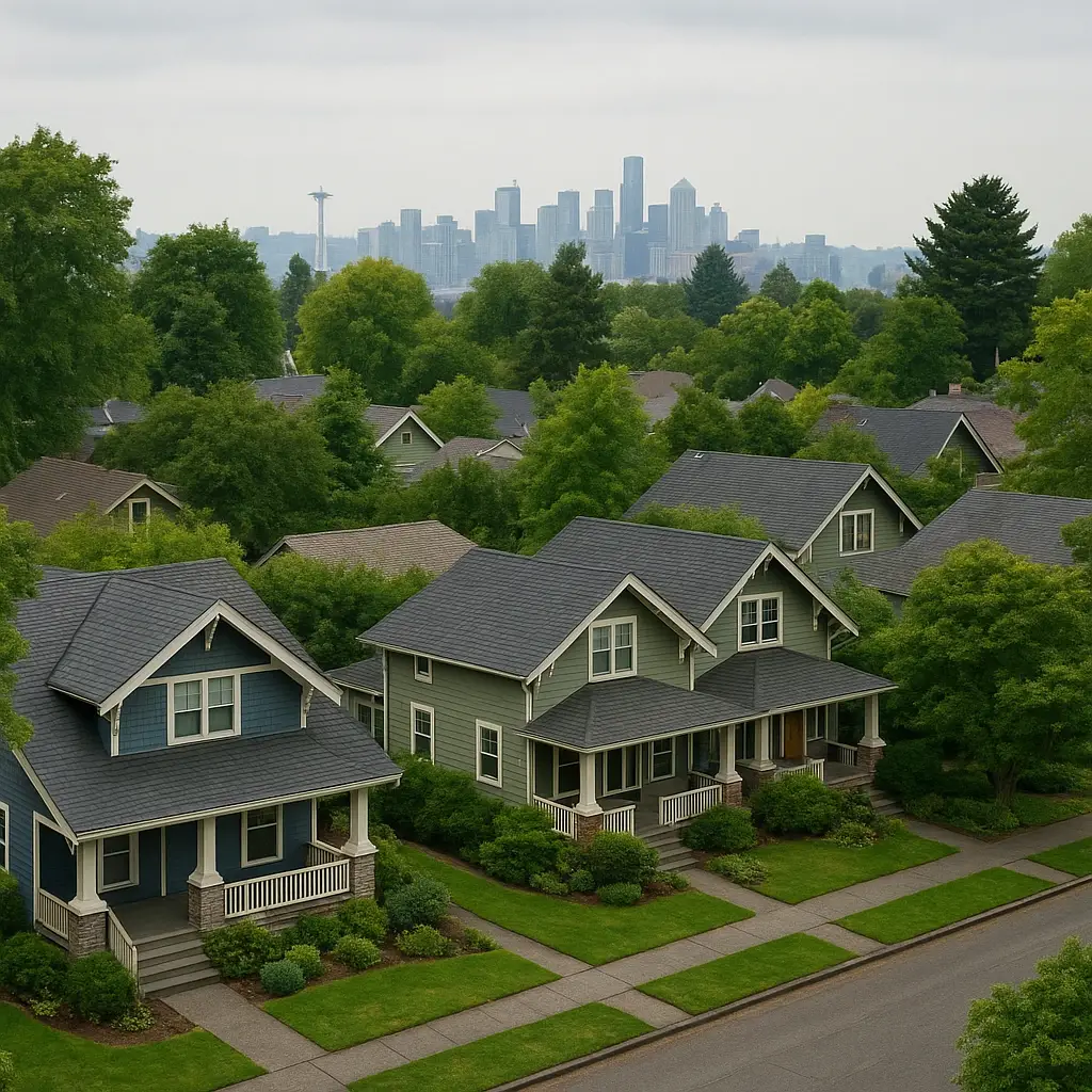 Sell my house fast in Seattle WA - residential neighborhood with craftsman homes in King County